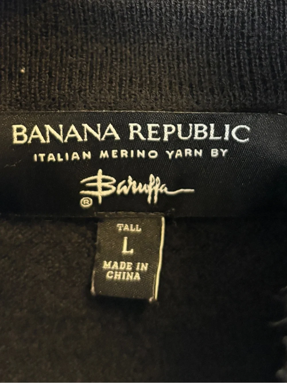 Banana Republic Men’s 100% Merino Wool Baruffa Italian Quarter Zip Sweater